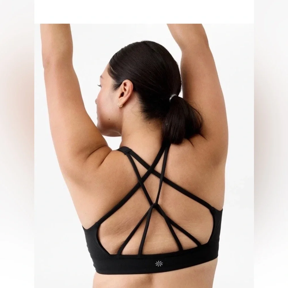NWT Athleta Solace Bra D-DD in Powervita Navy small Blue 657431 sports bra Strap - Picture 3 of 9